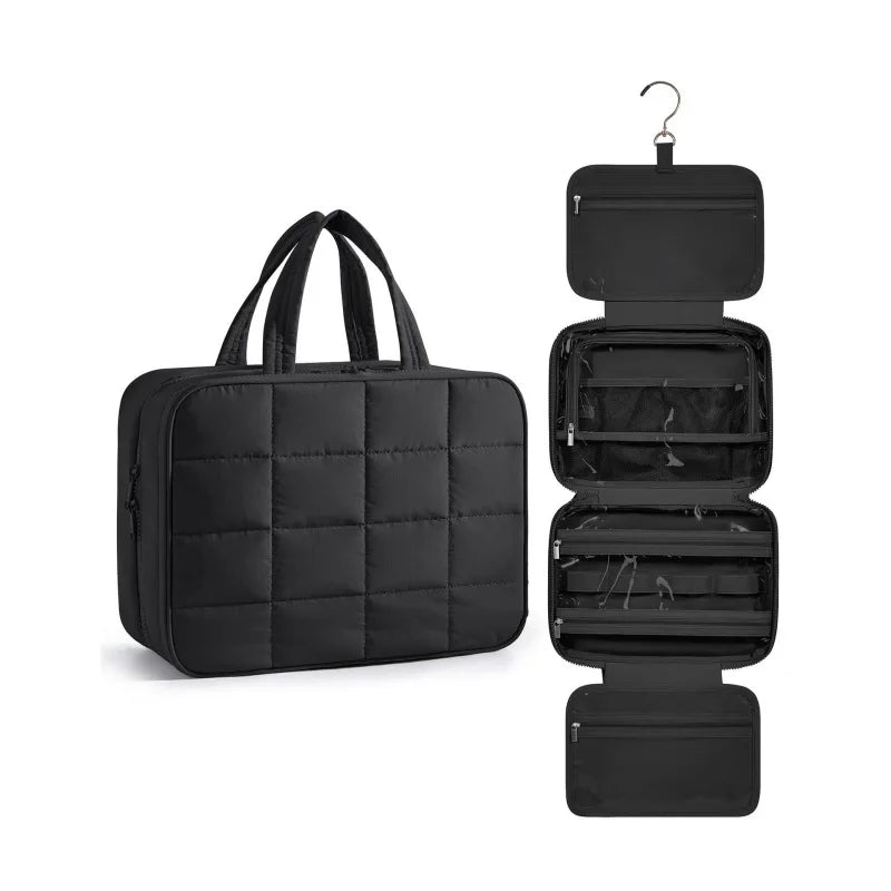 AITHRA - Trousse de Toilette Pliable Élégante à Carreaux