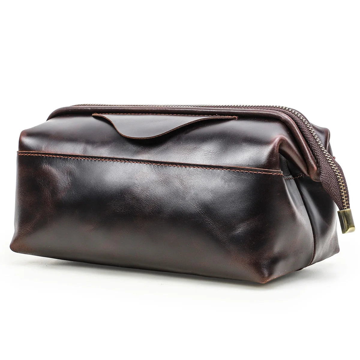 Zéphyr - Pochette de Rangement Câbles en Cuir Véritable
