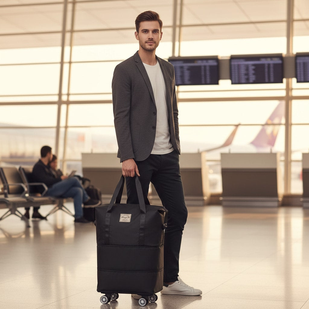 Bagage Sac Cabine Roulettes Extensible - en voyage