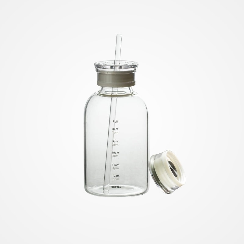 Chip - Bouteille D'eau en Verre avec Paille