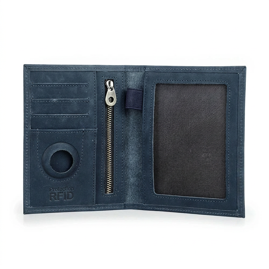 Zéphyr - Porte-Passeport Cuir Premium avec Étui AirTag