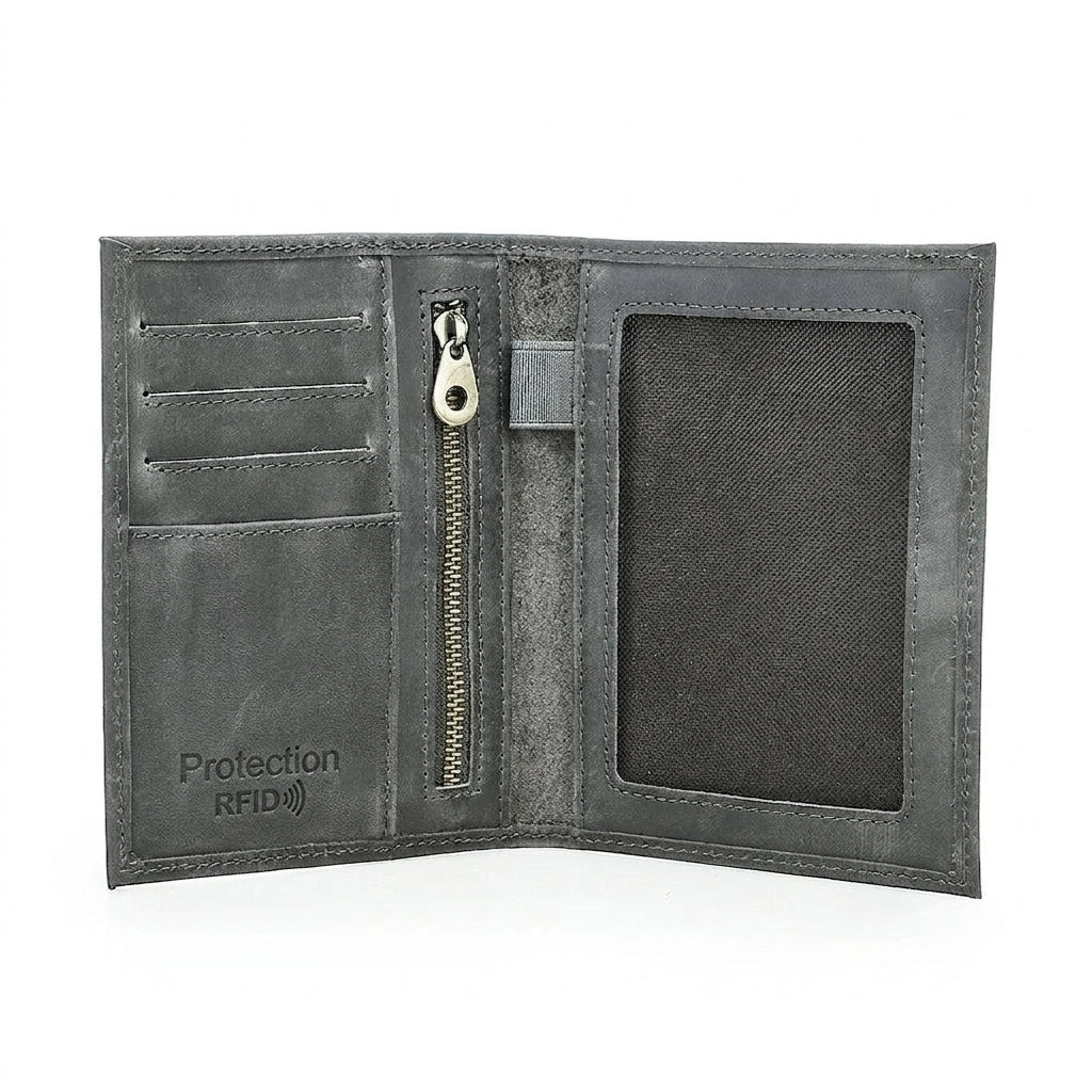 Zéphyr - Porte-Passeport Cuir Premium avec Étui AirTag