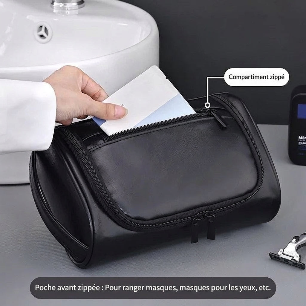 TETHYS - Trousse de Toilette Homme en Cuir Grande Capacité