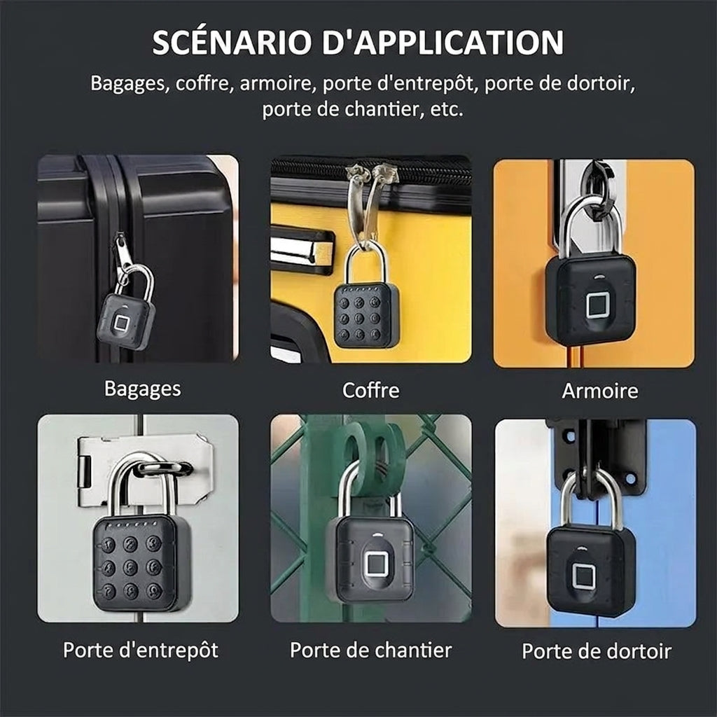 Zéphyr - Cadenas Connecté Bluetooth à Empreinte Digitale