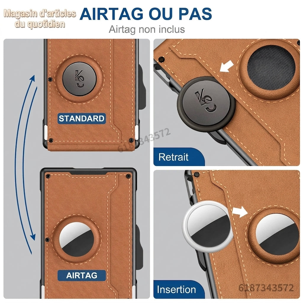 Zéphyr - Portefeuille Fin Pop-up Anti-RFID en Cuir PU
