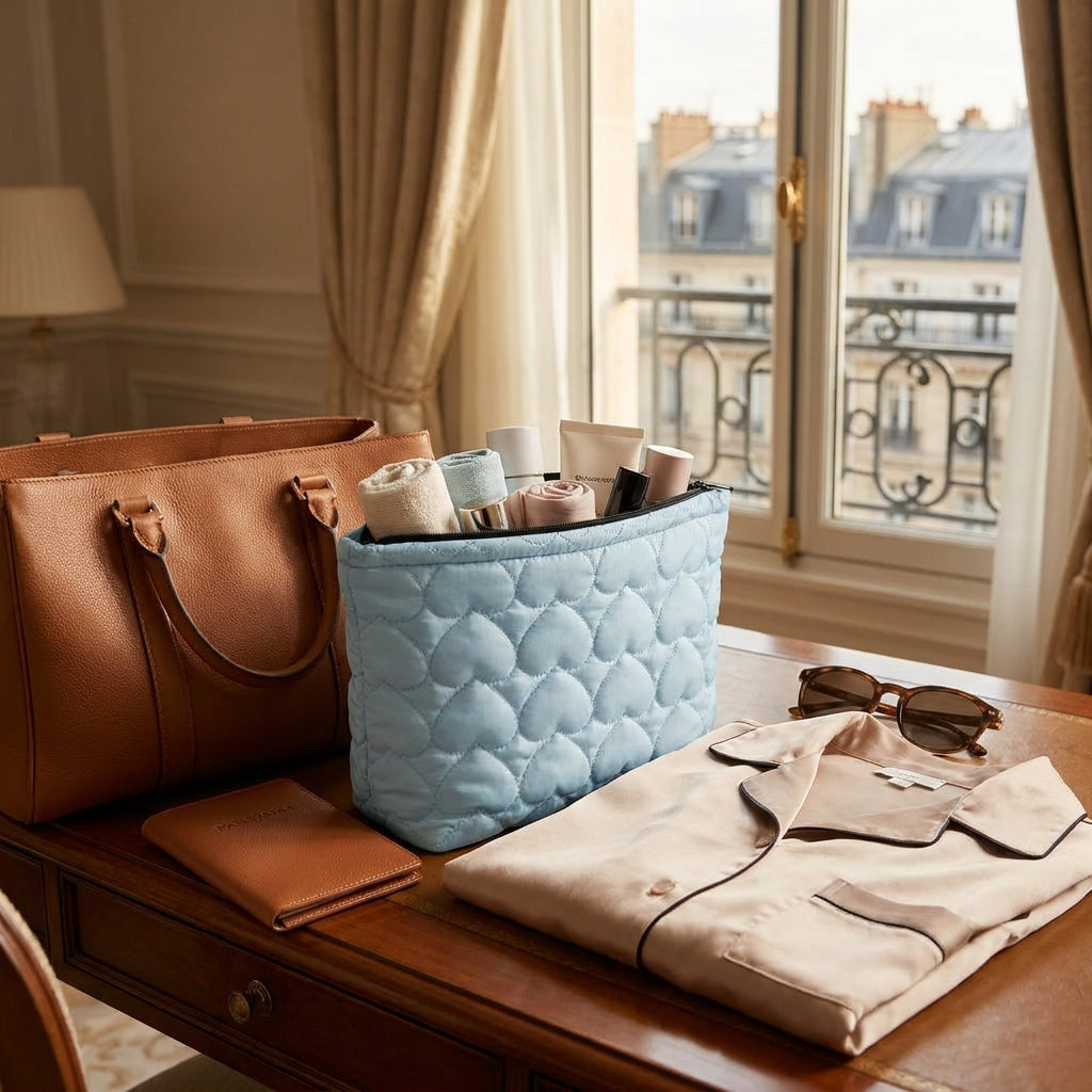 BRISEIS - Trousse de Toilette Matelassée Grande Capacité