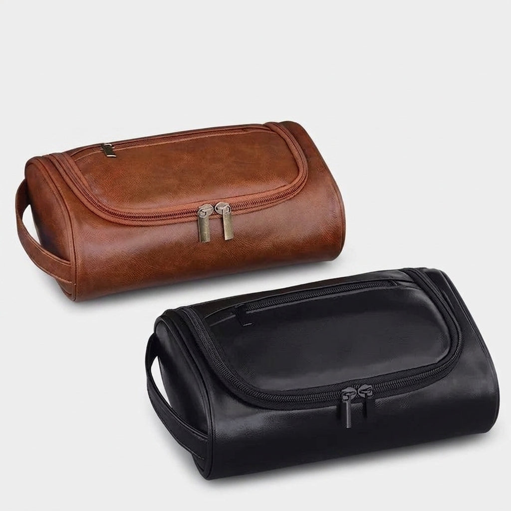 TETHYS - Trousse de Toilette Homme en Cuir Grande Capacité