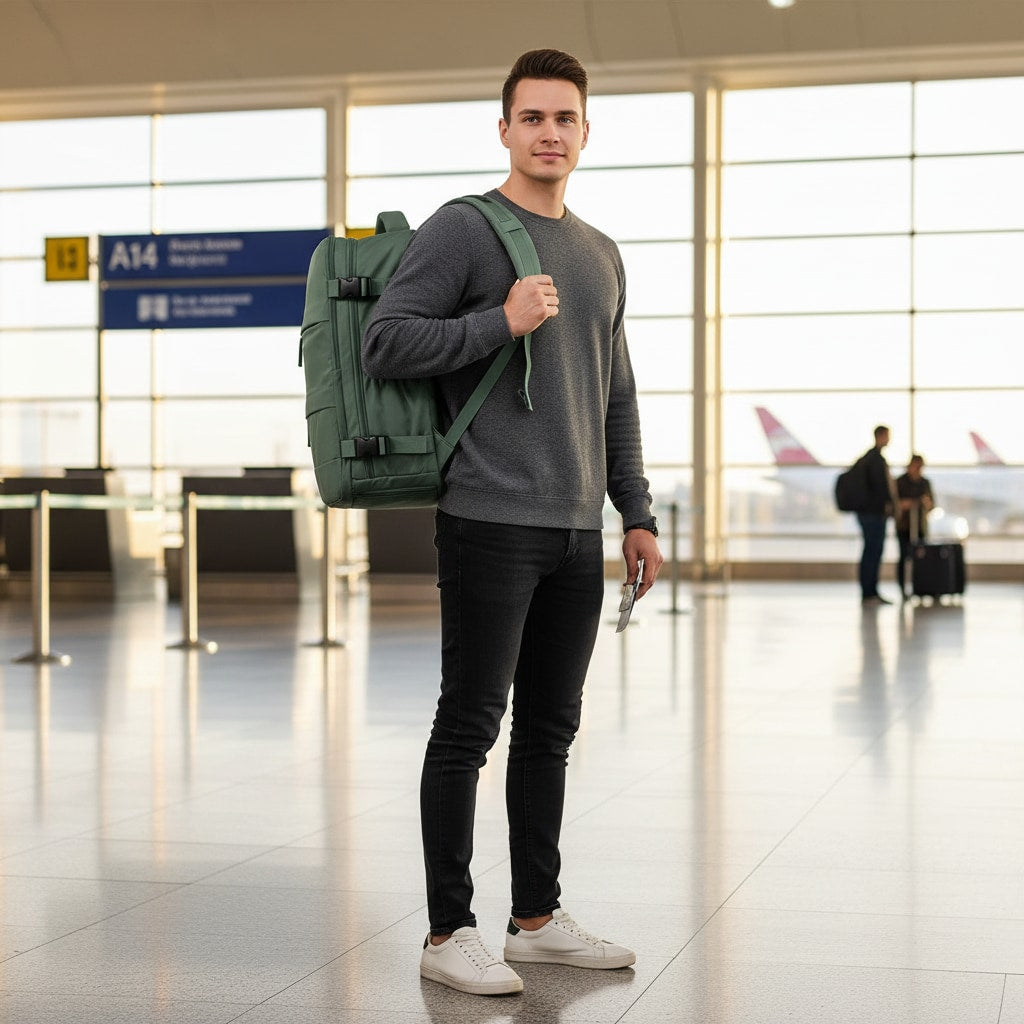 Sac à dos cabine avion 40x20x25 Ryanair - en voyage