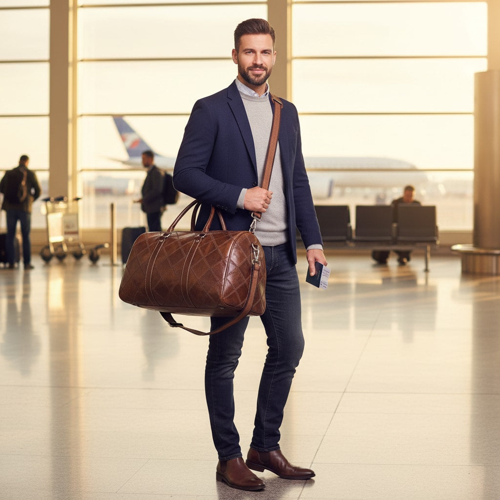 Sac De Voyage Homme Cuir Vintage - en voyage