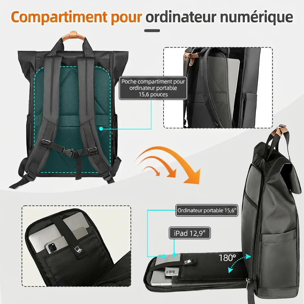 MENKAR - Sac À Dos Homme Roll Top