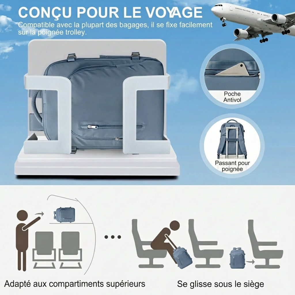 Escale - sac à dos voyage cabine 45x36x20 Easyjet - vue 12
