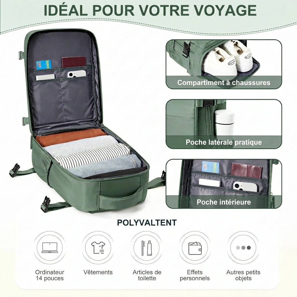 Escale - Sac à dos cabine avion 40x20x25 Ryanair - vue 12