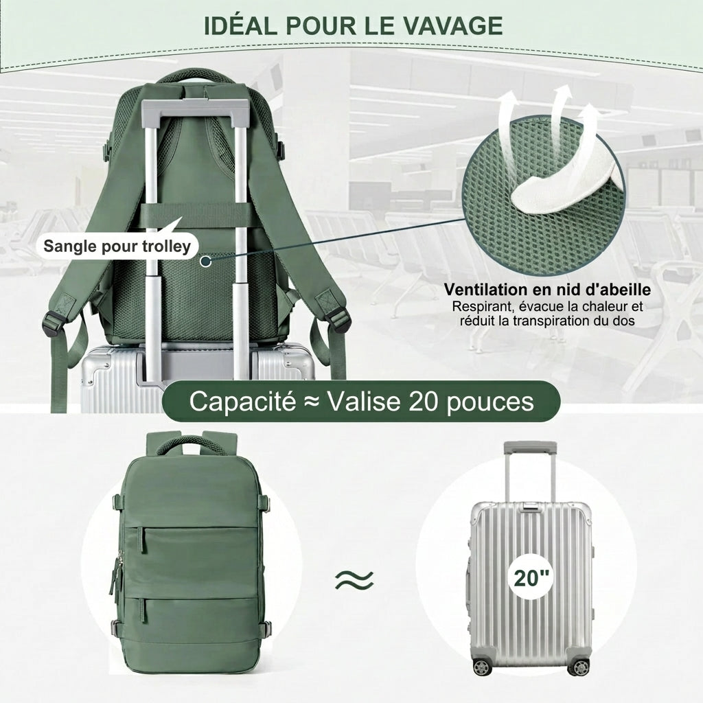 Escale - Sac à dos cabine avion 40x20x25 Ryanair - vue 13