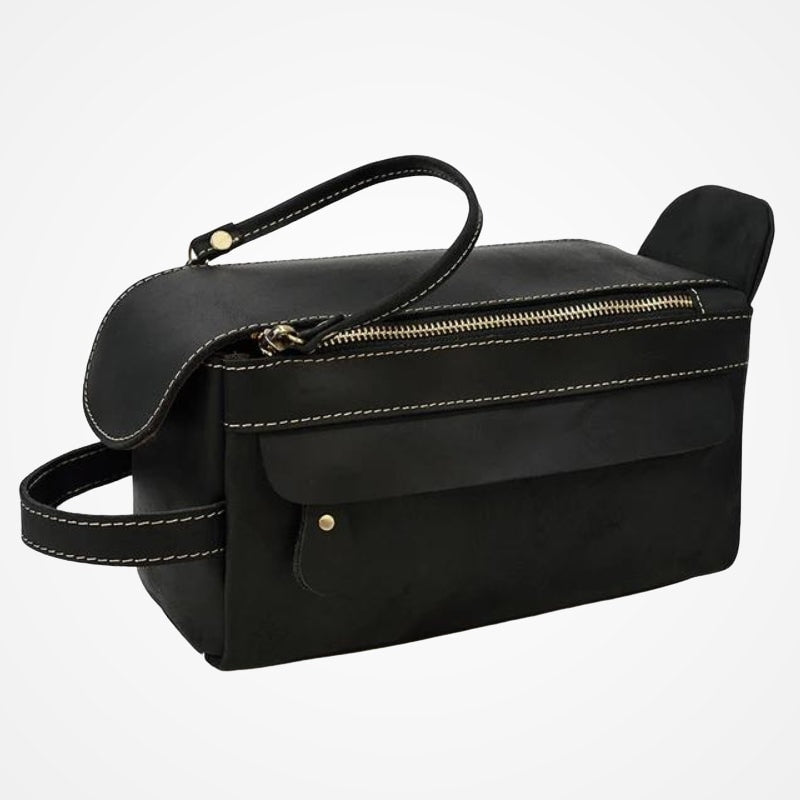 trousse de voyage en cuir pour homme