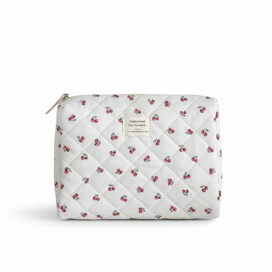 CERELLE – Trousse de toilette matelassée cerises : vue complémentaire
