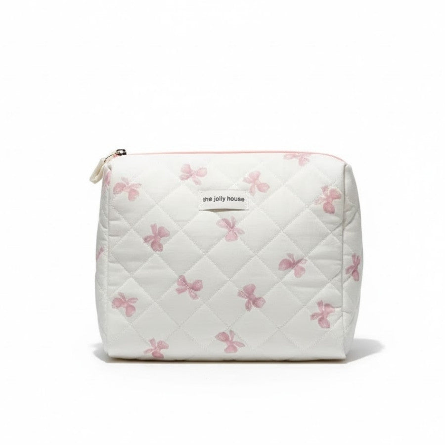 PETALINE – Trousse de toilette matelassée nœuds roses : vue complémentaire