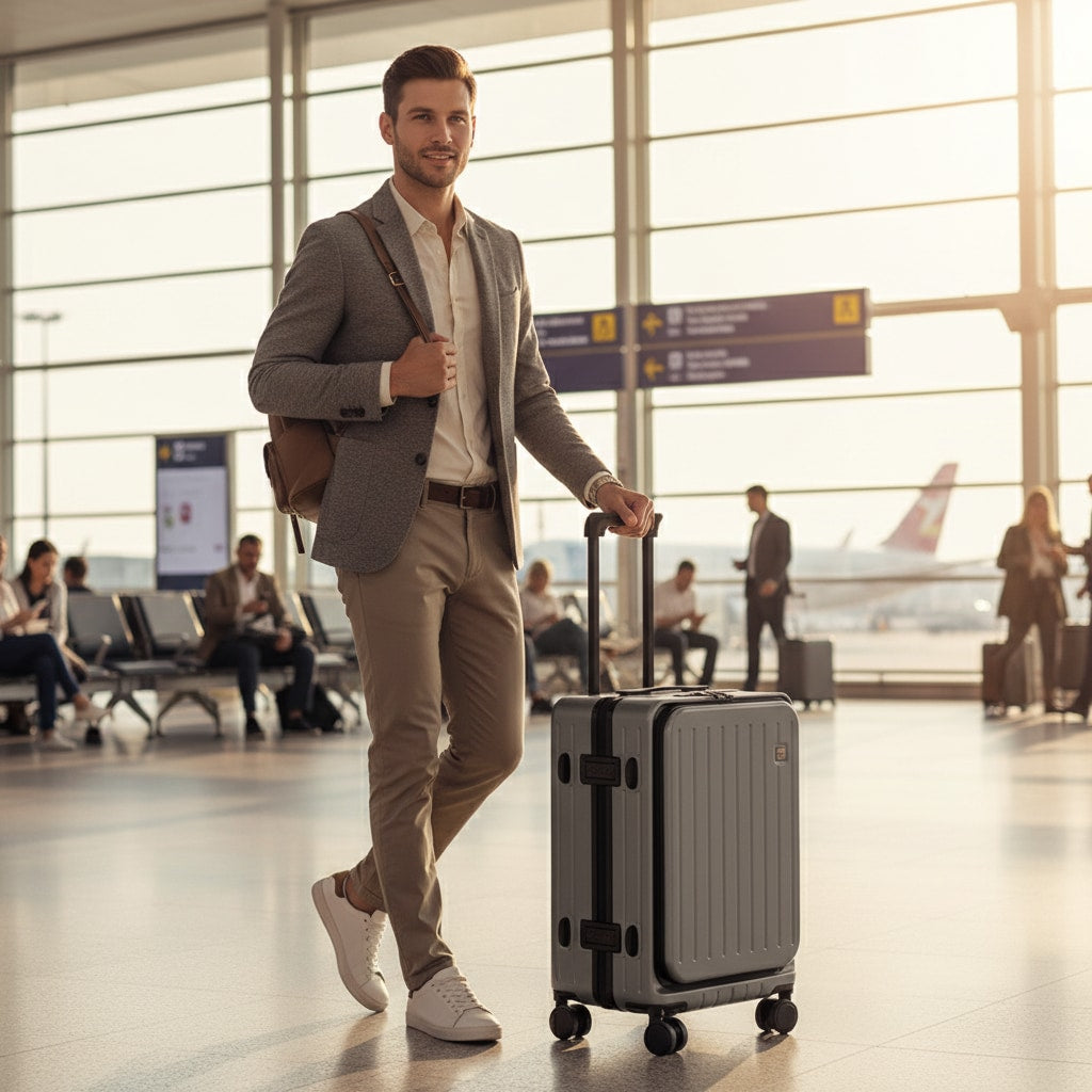 Valise Cabine Extensible - en voyage