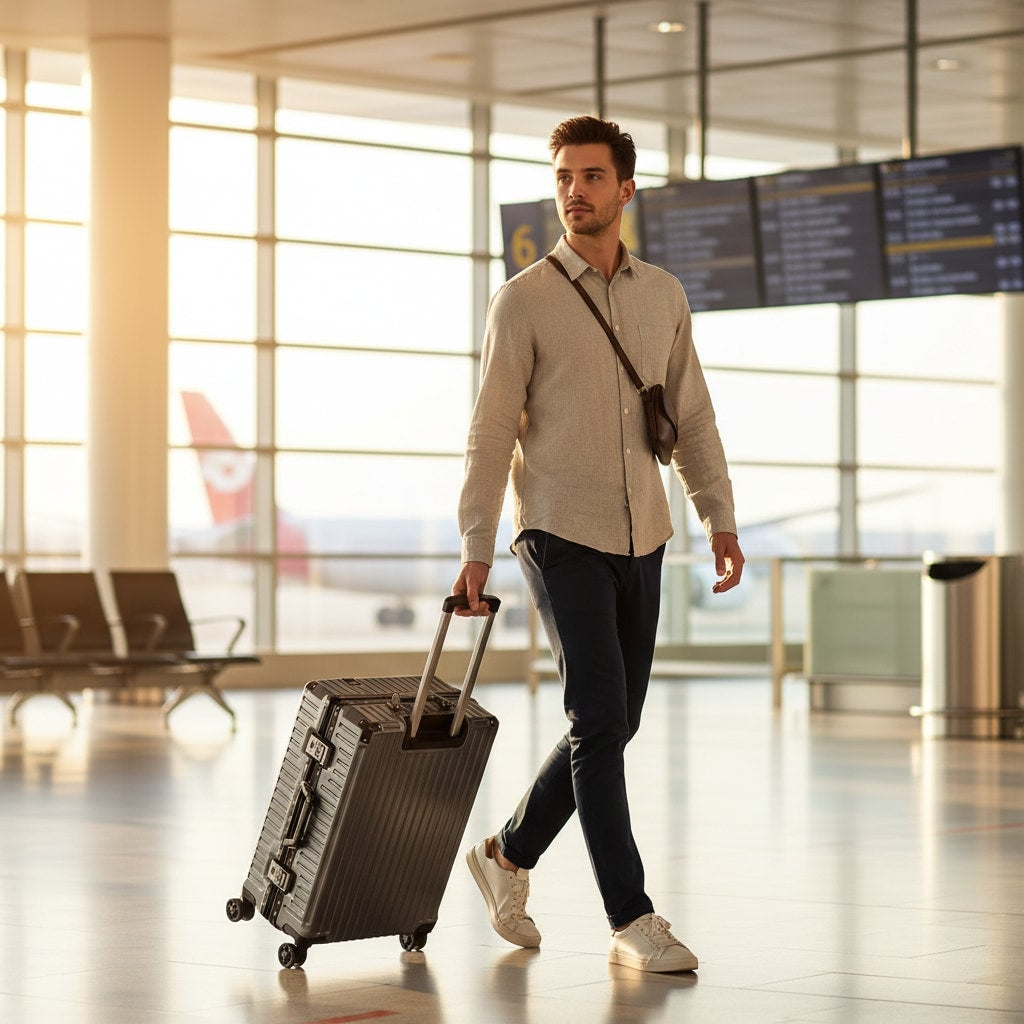 Valise Cabine Rigide - en voyage