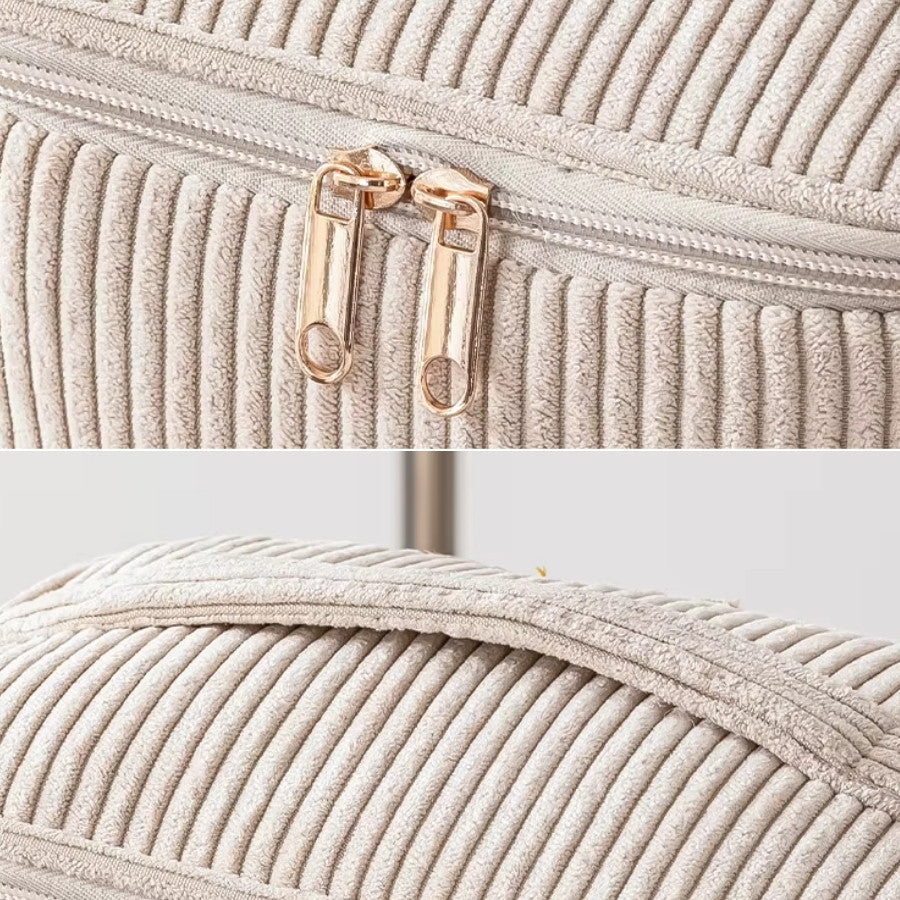 CORDANA – Vanity en velours côtelé beige : vue complémentaire