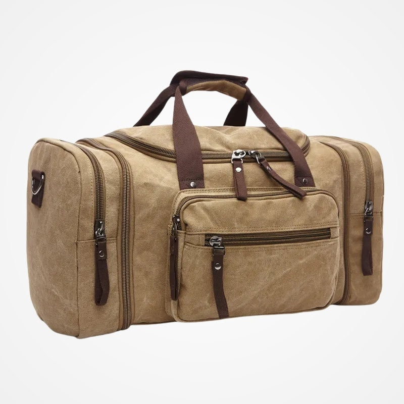 Kaki - Sac de Voyage Homme en Toile
