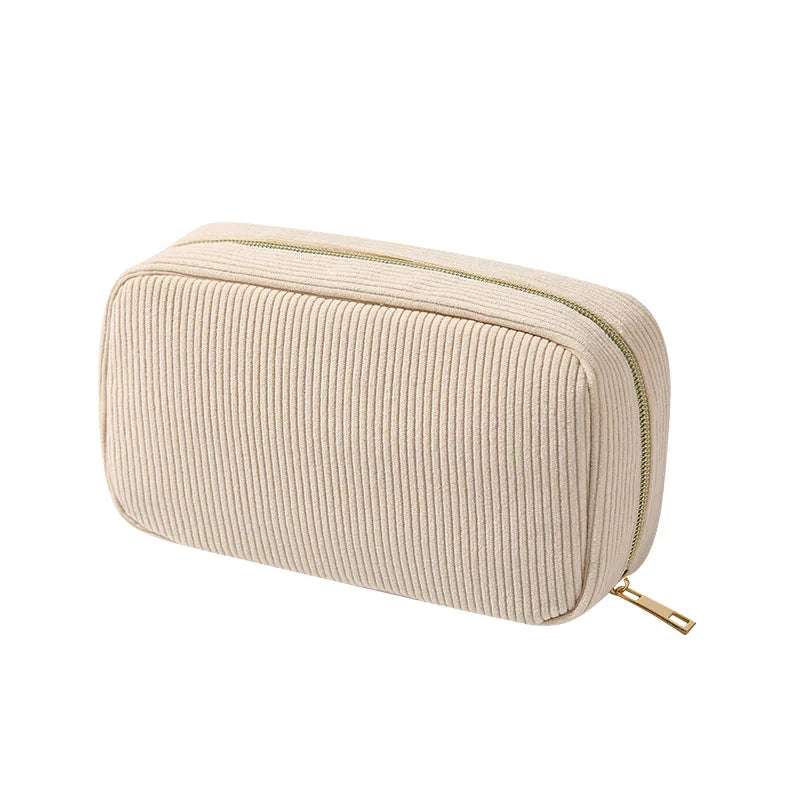 TRITON - Trousse de Maquillage Velours Côtelé Élégante