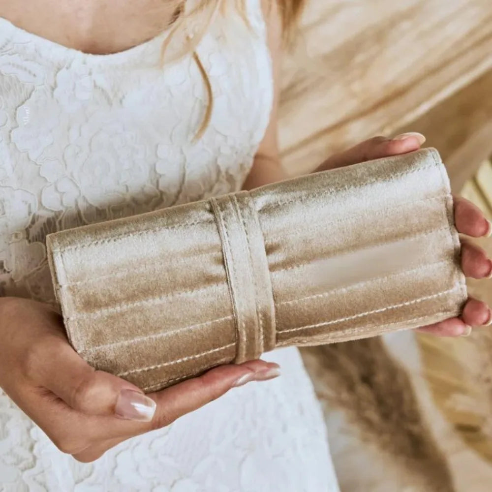 Alizé - Pochette à Bijoux de Voyage Pliable en Velours