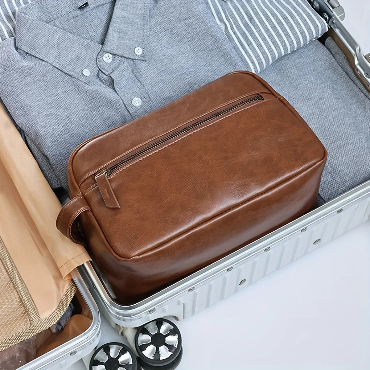 DANAE - Trousse de Toilette de Voyage Imperméable en Cuir PU