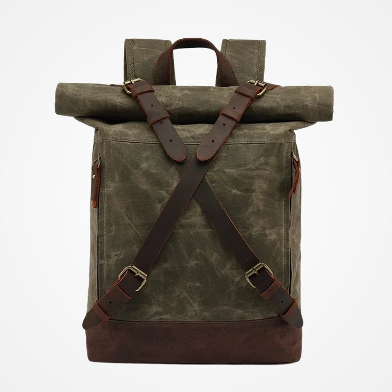 Nomade - Sac À Dos En Toile Vintage Roll Top - vue 5