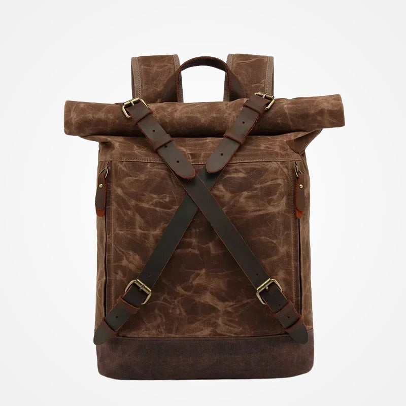 Nomade - Sac À Dos En Toile Vintage Roll Top - vue 6