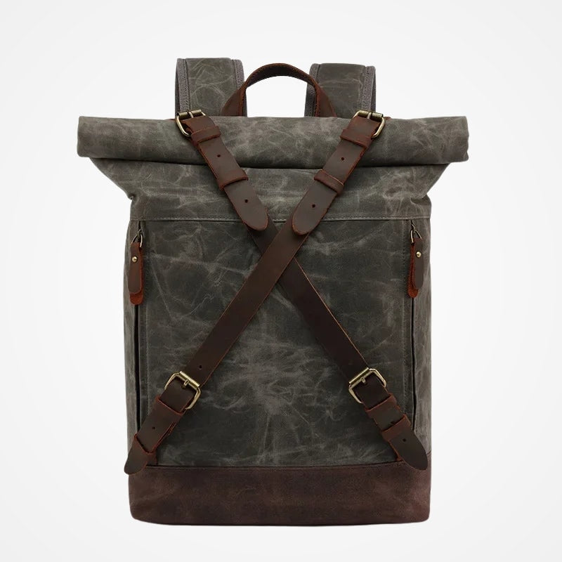 Nomade - Sac À Dos En Toile Vintage Roll Top - vue 7