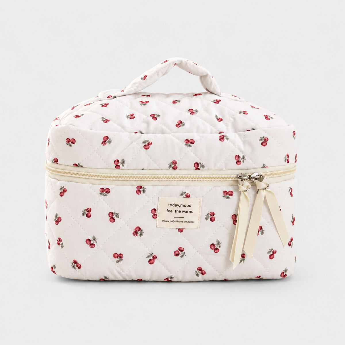 CERESIA – Vanity de toilette matelassé motif cerises