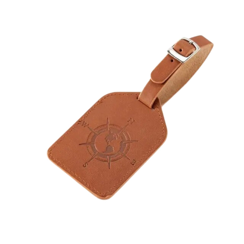 etiquette de bagage cuir