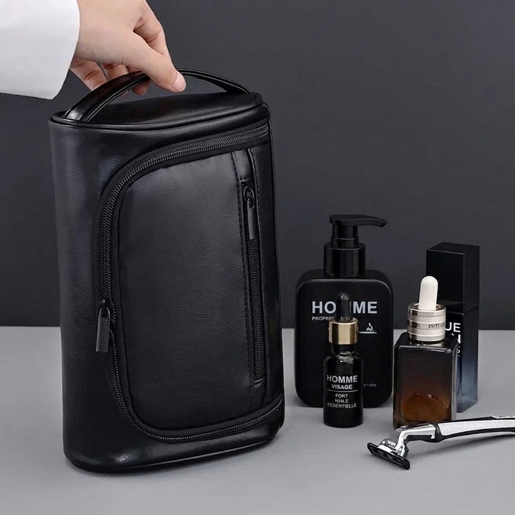 TETHYS - Trousse de Toilette Homme en Cuir Grande Capacité