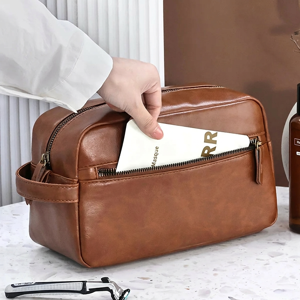 DANAE - Trousse de Toilette de Voyage Imperméable en Cuir PU