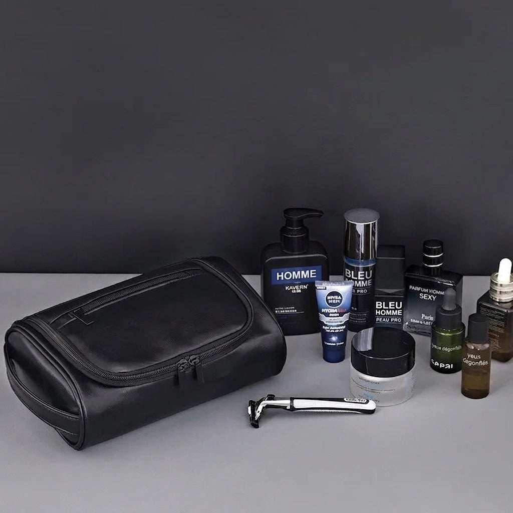 TETHYS - Trousse de Toilette Homme en Cuir Grande Capacité