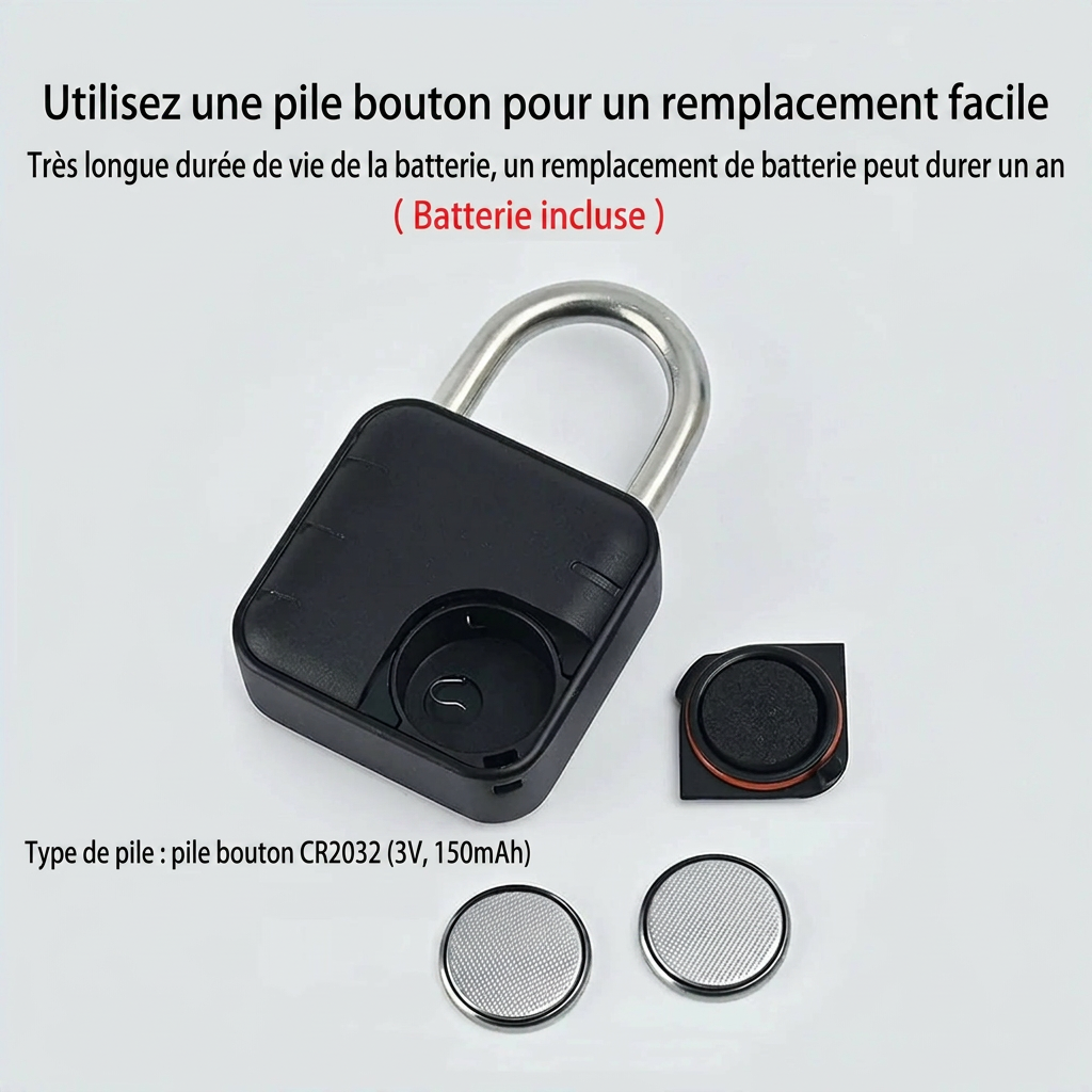 Zéphyr - Cadenas Connecté Bluetooth à Empreinte Digitale