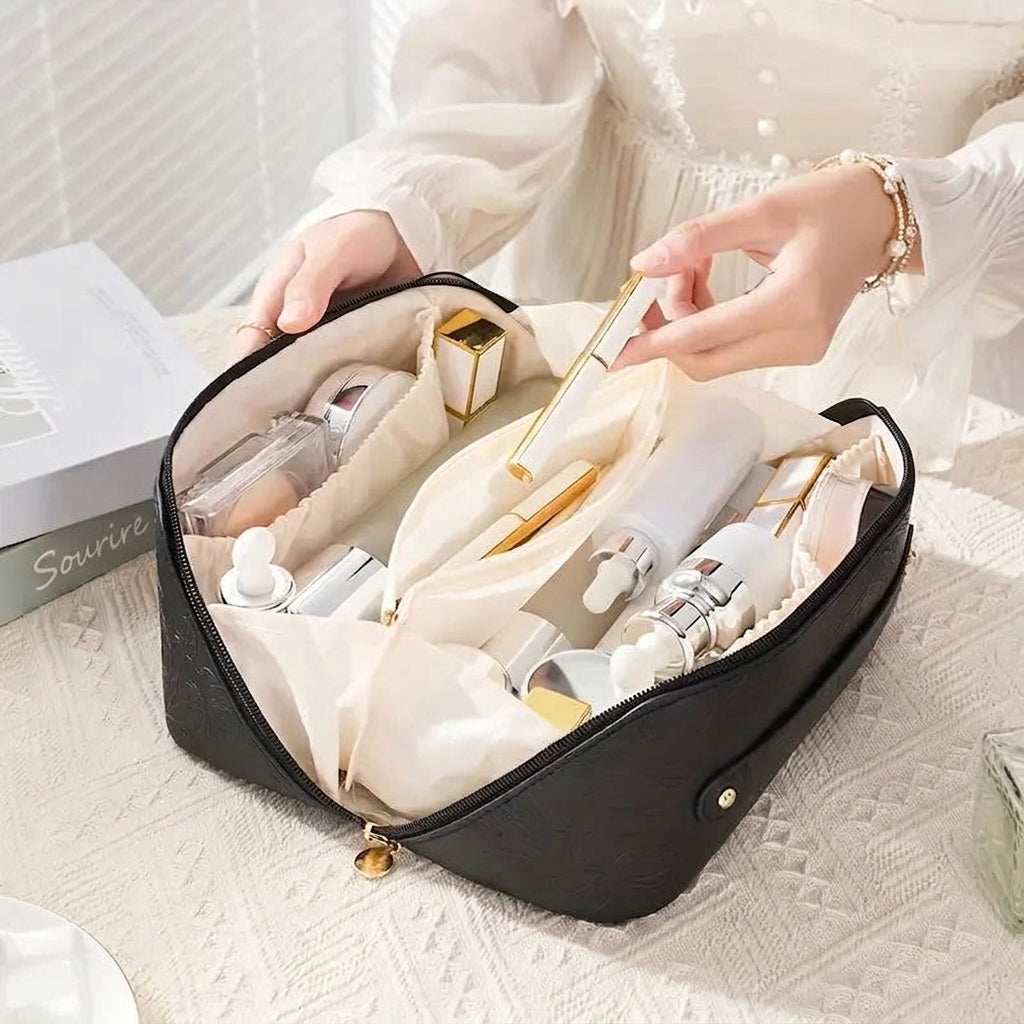 ATALANTA - Trousse de Toilette Vintage Fleurie Grande Capacité