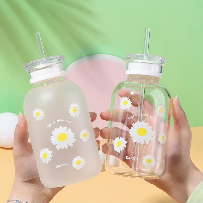 Gourde En Verre Avec Paille