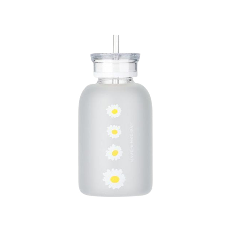 bouteille en verre paille