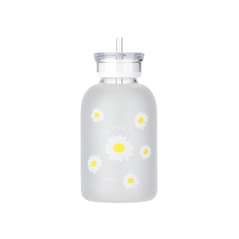 gourde en verre avec paille