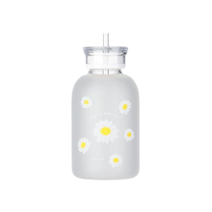 gourde en verre avec paille