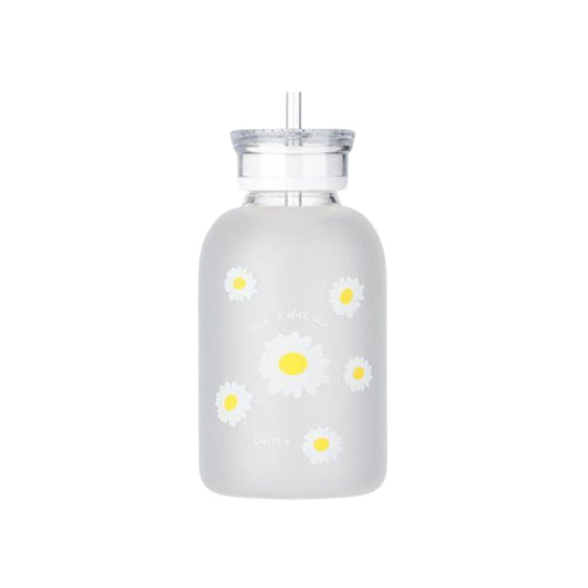 gourde en verre avec paille