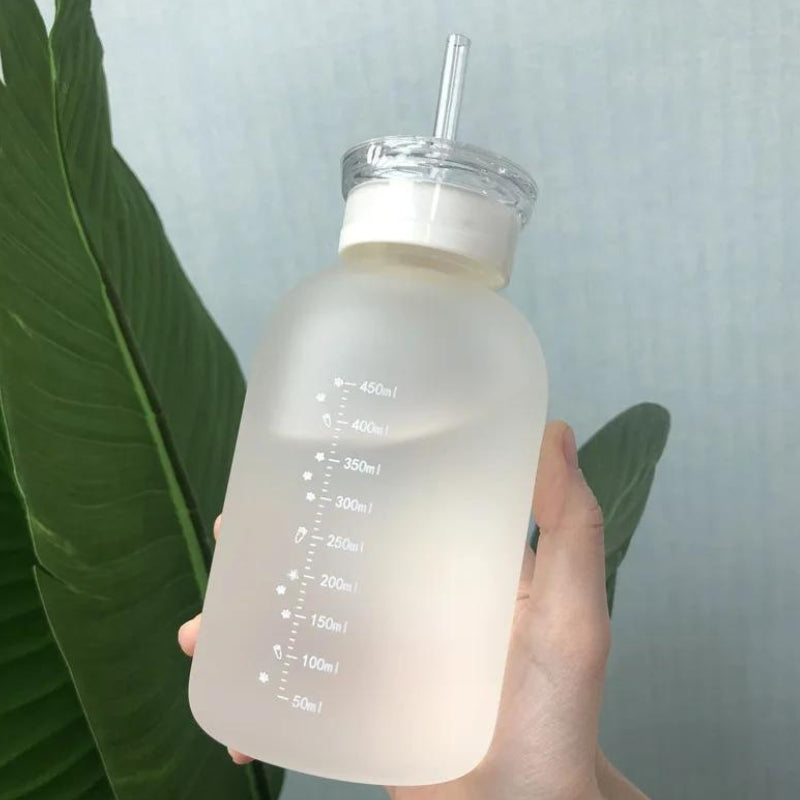 Gourde En Verre Avec Paille - vue 3