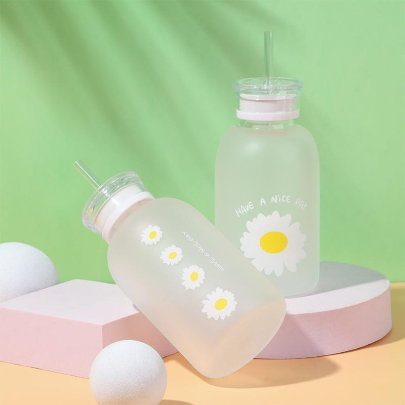 Gourde En Verre Avec Paille