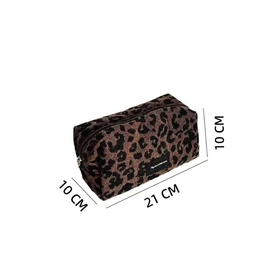 AMPHION - Trousse de Maquillage Léopard Grande Capacité