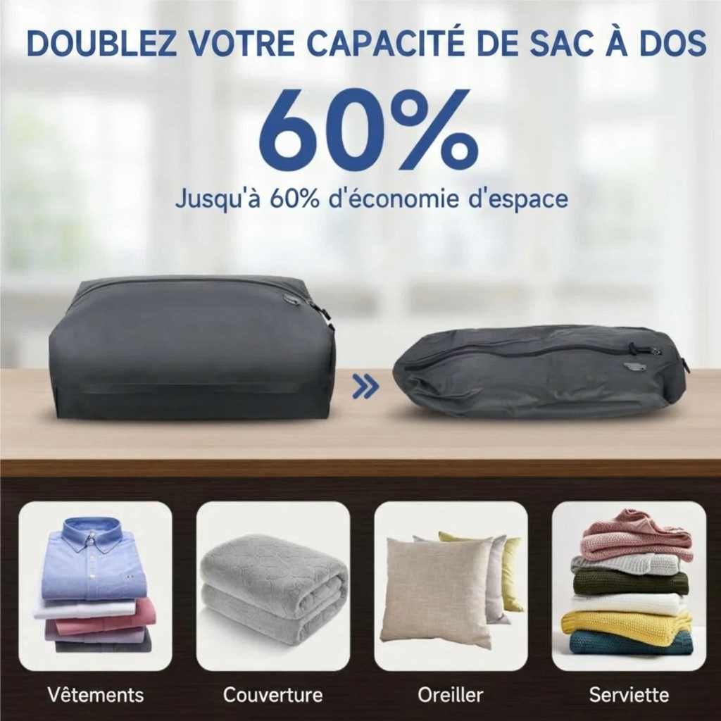Zéphyr - Sac de Compression Étanche pour Voyageurs
