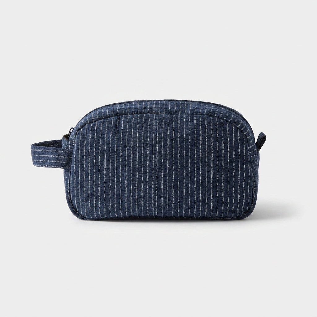 CLIO - Trousse de Toilette Rayée Classique en Toile Élégante