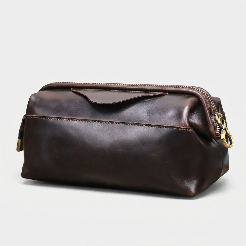 Zéphyr - Pochette de Rangement Câbles en Cuir Véritable