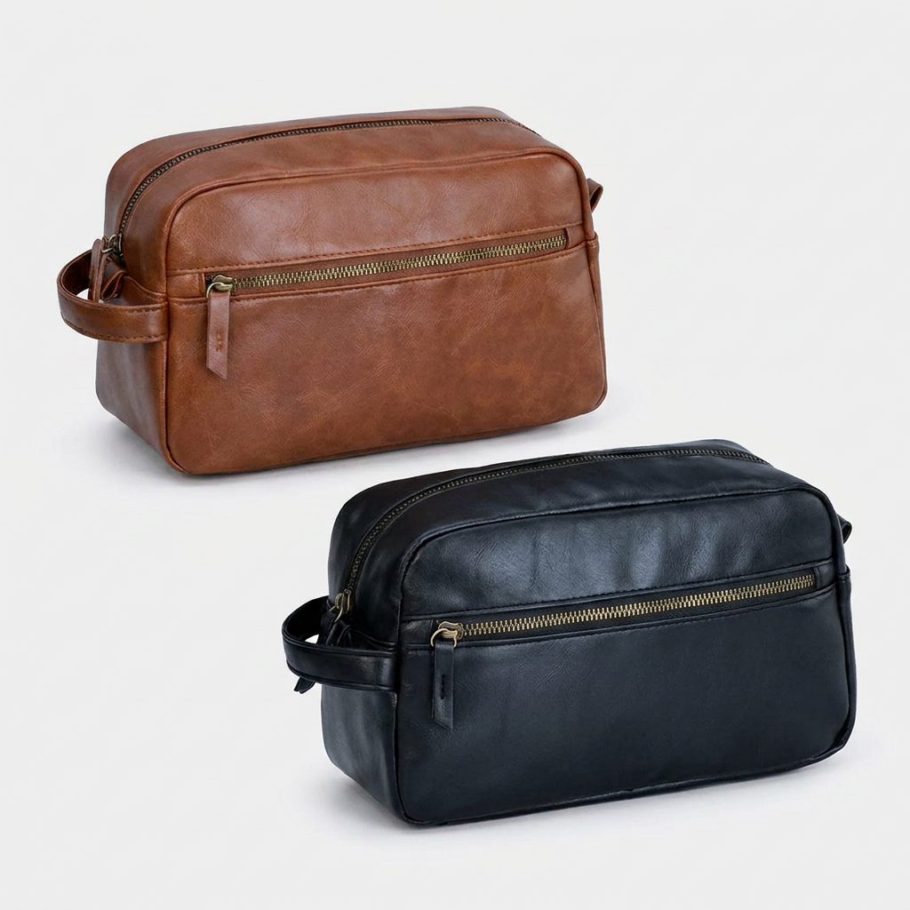 DANAE - Trousse de Toilette de Voyage Imperméable en Cuir PU
