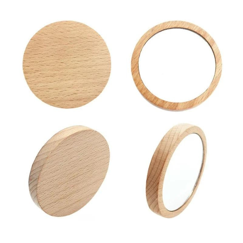 miroir de poche bois